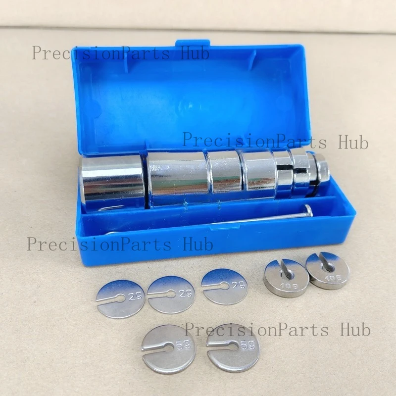 17Pcs/Set 2g-200g Metal Slotted Weight Set Scale Balance Calibration with Hanger Case Physics Experiment