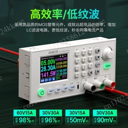 Programmable Lab Supply RD6030-Max 24A60V High Power 1440W Bench PSU For Battery Charging & Testing
