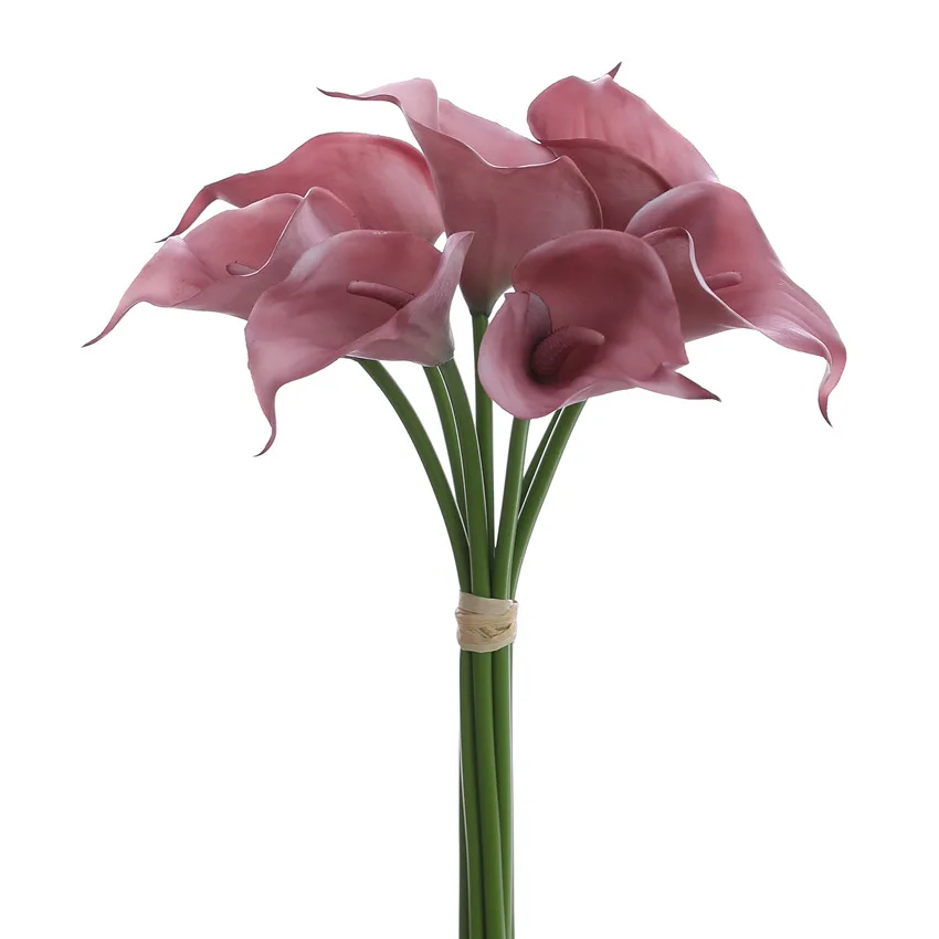 1 Bunch 7 Stems Real Touch Artificial PU Latex Calla Lily Wedding Party Home House Room Table Decoration Gift F1055