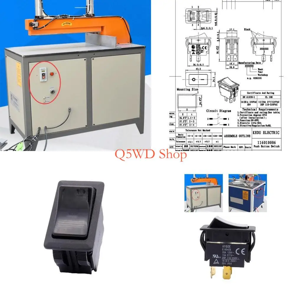 

Тумблеры электрооборудования Q5WD 4-контактные переключатели 110-250 В Переключатели типа лодки
