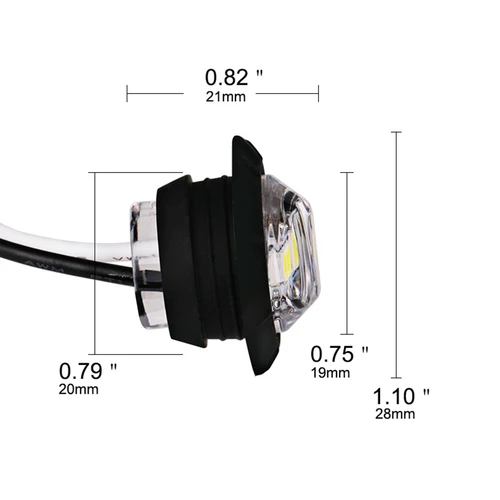 Imagen 2 del producto 10 Uds. Marcador lateral de camión ahumado redondo pequeño 12V luces de posición laterales de remolque RV Van camioneta luz de liquidación rojo blanco ámbar