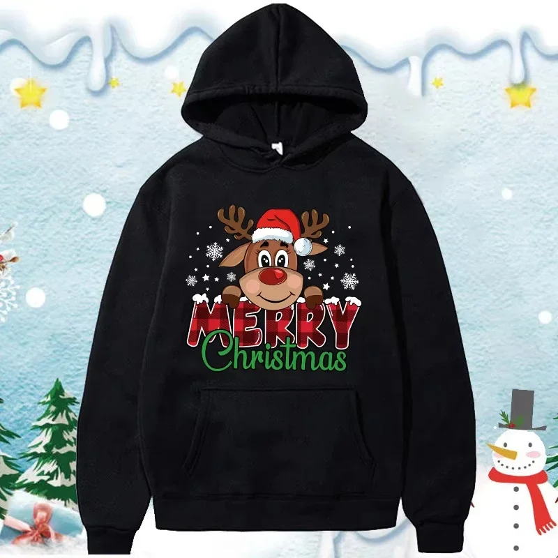

Christmas Reindeer Print Fashion Men Women Hooded Sweatshirt Autumn Winter Daily Outdoor Vacation Fitness Casual Warm Sportswear