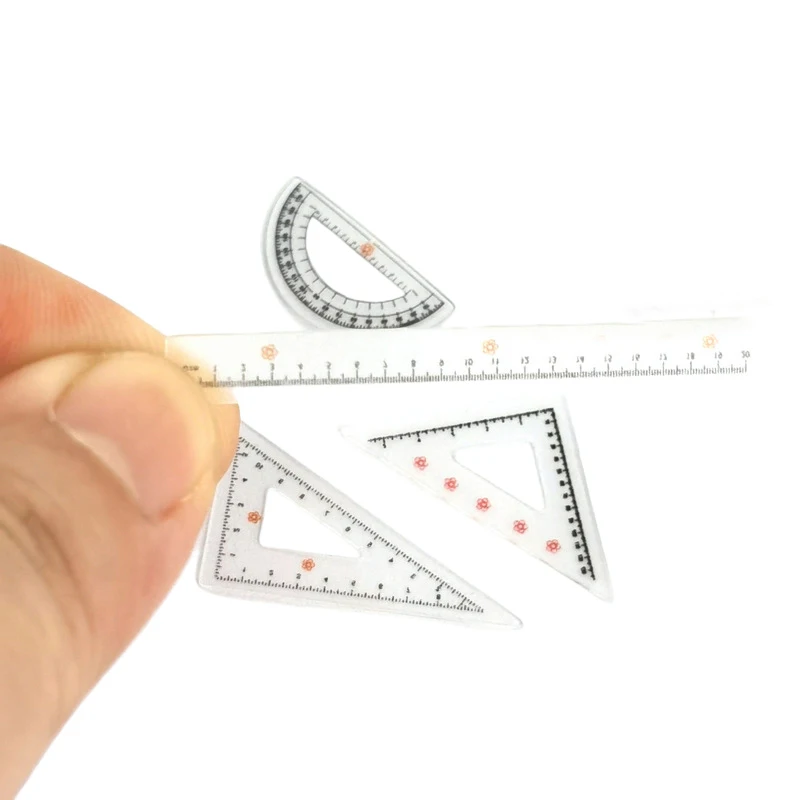 4pcs/set DIY Accessories 1:12 Dollhouse Simulation Learning Ruler Model Miniature Creative Learning Props