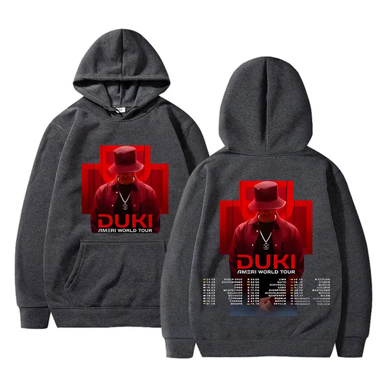 Rapper Duki Ameri World Tour Hoodie Men Women Fashion Hip Hop Oversized Sweatshirt Long Sleeve Fleece Cotton Hooded Tracksuit