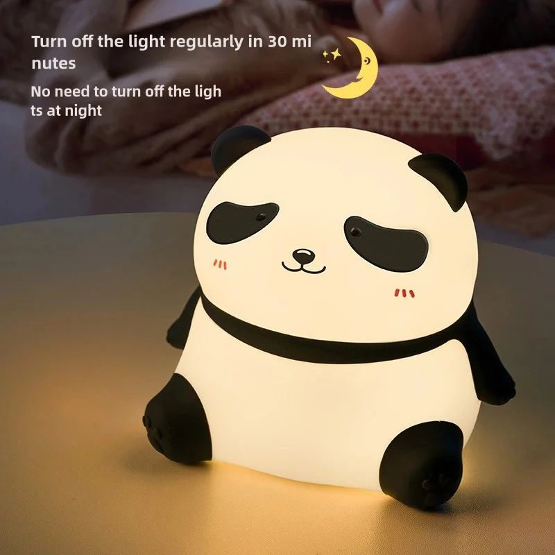 

Cartoon Cute Pet Tuan Tuan Panda Night Light Bedroom Atmosphere Accompanies Sleep Timed Silicone Patting Light