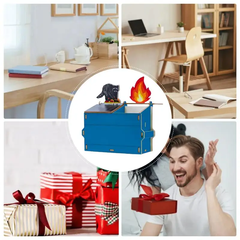 Organizador de lápices de mesa, portalápices divertido de madera, soporte de papelería creativo, estuche de lápices multifuncional para bolígrafos, reglas de lápices