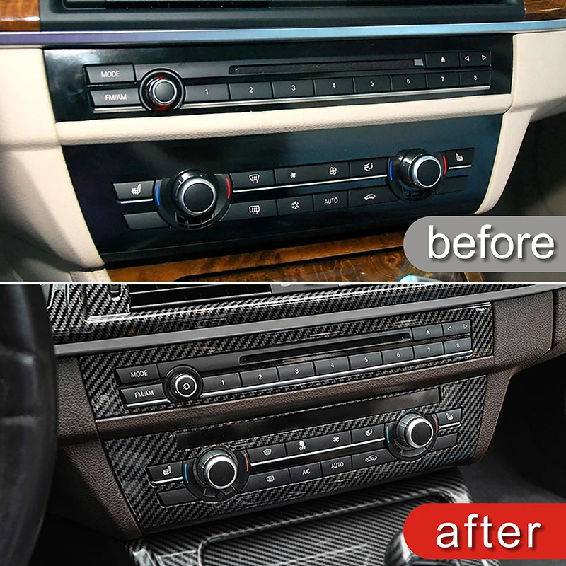 Car Styling Center Console CD Frame Decoration Cover Trim For BMW 5 Series F10 2011-2017 Carbon Fiber Color Interior Accessories