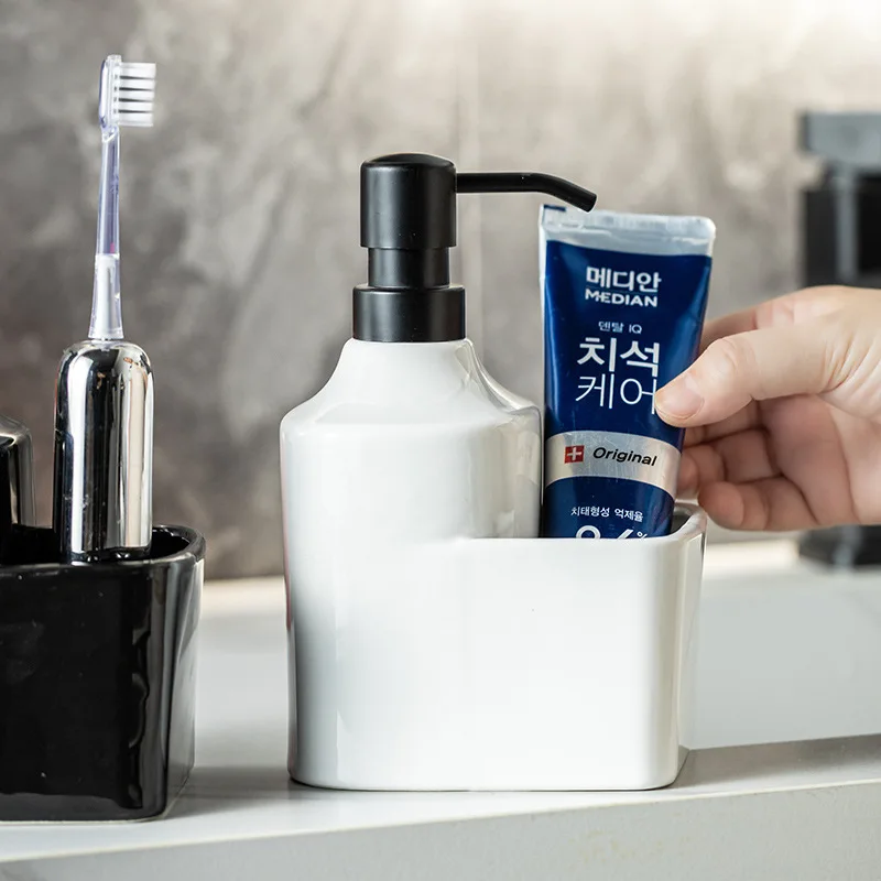 480ml Creative soap dispenser ceramic lotion subpackage bottle storage bottle shampoo shower gel hotel bathroom home dispenser