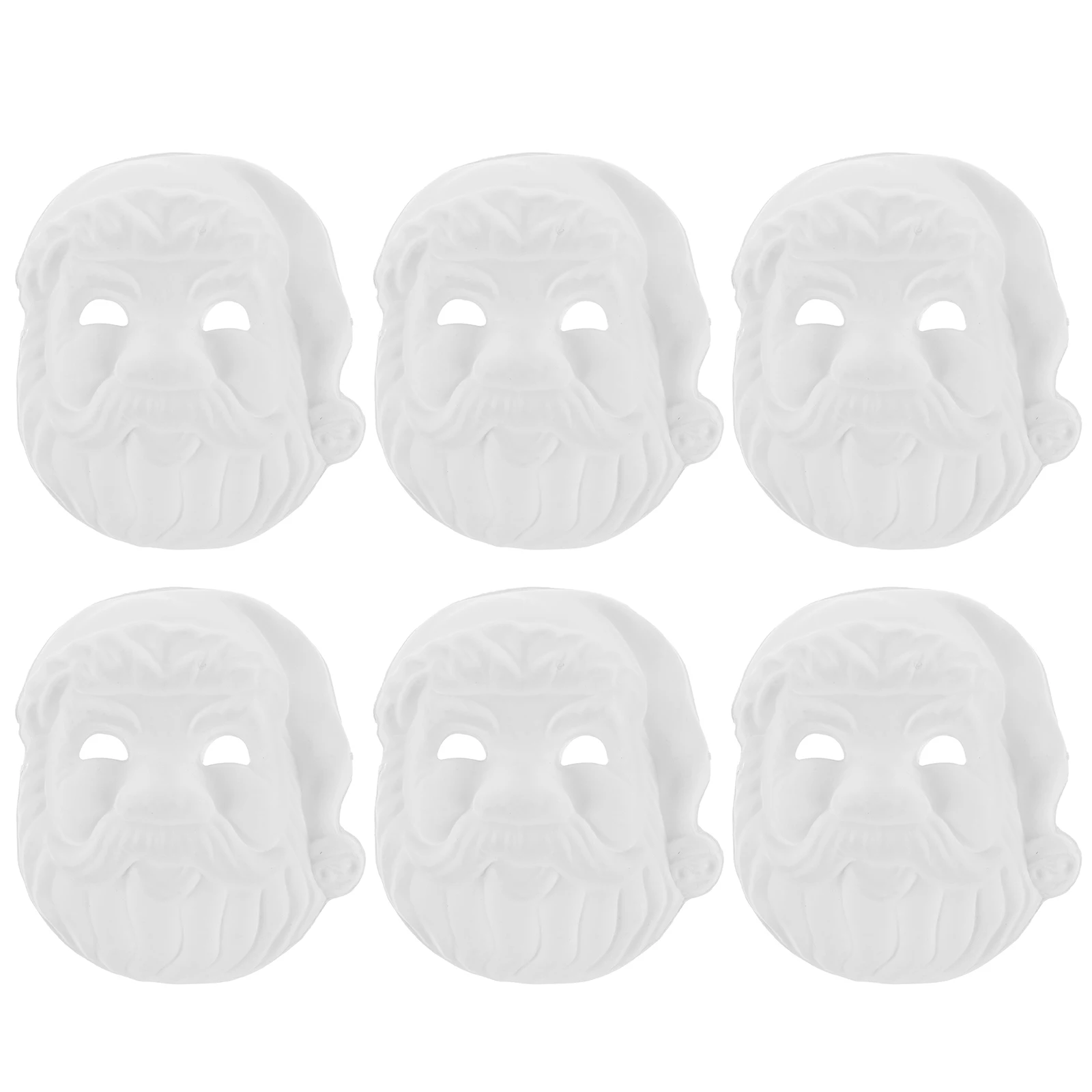 

6pcs Blank DIY Mask Pulp White Face Craft Unfinished for Christmas Party Masquerade Carnival Cosplay Decoration