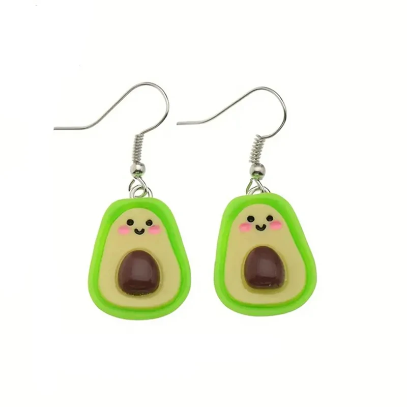 الأقراط الأفوكادو الخضراء الإبداعية الكرتون للفتيات ، تتدلى الفاكهة الراتنج لطيف ، هدايا مجوهرات الأطفال #1