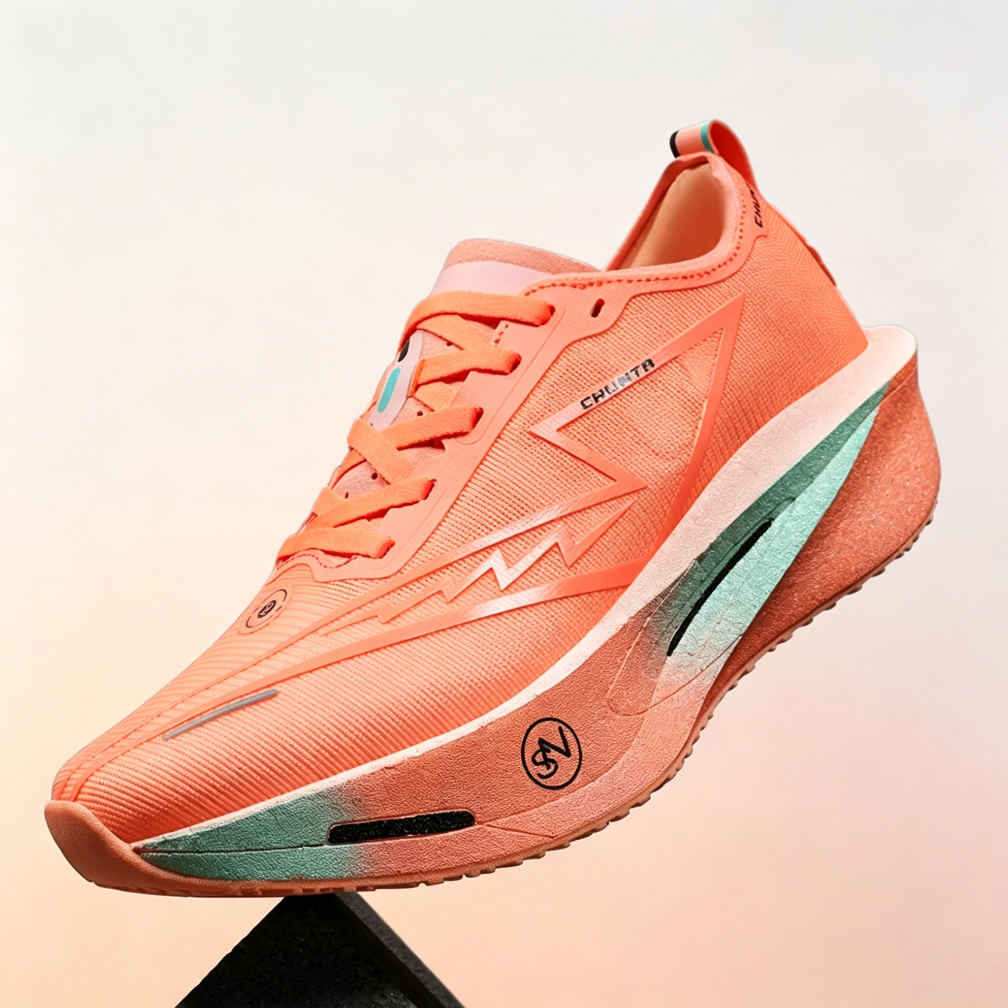 

Men's and women's breathable mesh carbon plate CHUNTA running shoes, marathon shock-absorbing and anti slip sports shoes