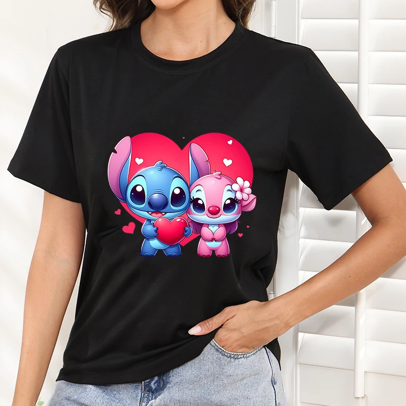 

T Shirt Black t-Shirt Disney Clothes Minnie Mouse Printed Y2k Mickey Cute Cartoon Woman Clothing Tees Trends Summer Tops 2025
