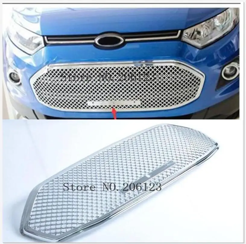 

High quality Stainless steel modification car front grille racing grills grill cover trim for Ecosport 2013 2014 2015 2016