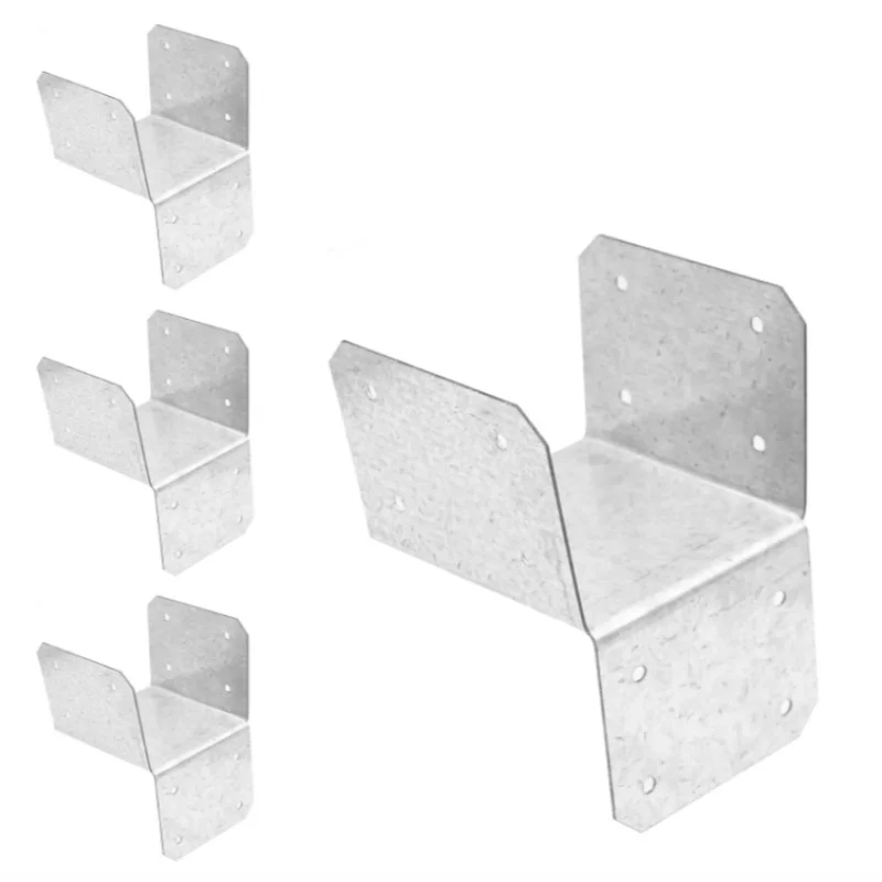 4-teilige U-förmige Stützhalterung aus verzinktem Stahl, geeignet für 4 Zoll