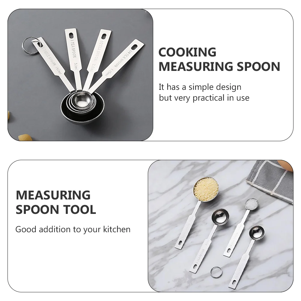

4pcs Spoons Set Kitchen Measuring Spoon For Baking Nursing Measuring Spoon Tool Stainless Steel Cooking Ingredients Spice