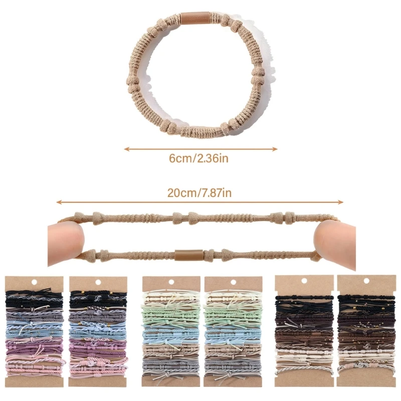 24 Pak Ikat Rambut Warna-warni Ikat Rambut Elastis Gaya Rambut Pesta Elastik N2UE