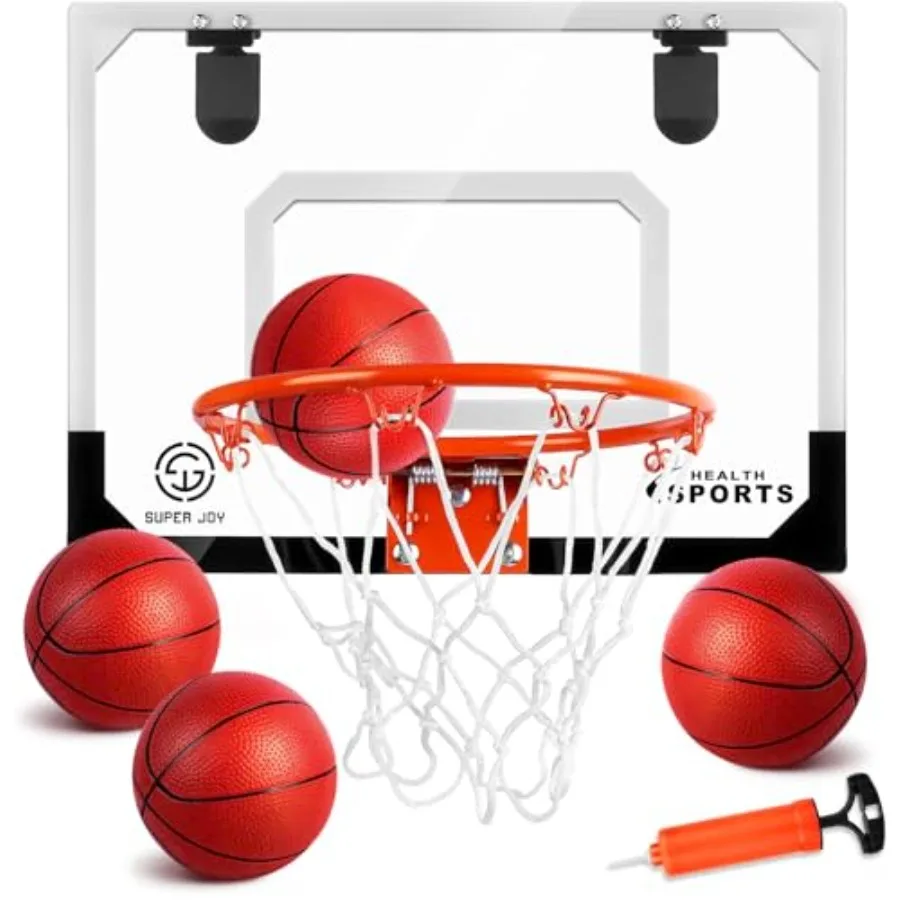 

Mini Basketball Hoop Over The Door - Wall Mounted Basketball Hoop Set with Complete Accessories - Basketball Toys Gifts for 6 7