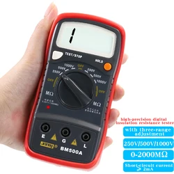 SZBJ BM500A digital insulation resistance tester, electronic shake table, 1000V 250V megohmmeter, resistance meter