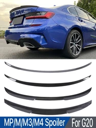 Gloss Black M3 MP Rear Roof Bumper Lip Trunk Wing PSM M4 Style Slim Spoiler Kit For BMW 3 Series G20 G21 G28 2020+ Carbon Fiber