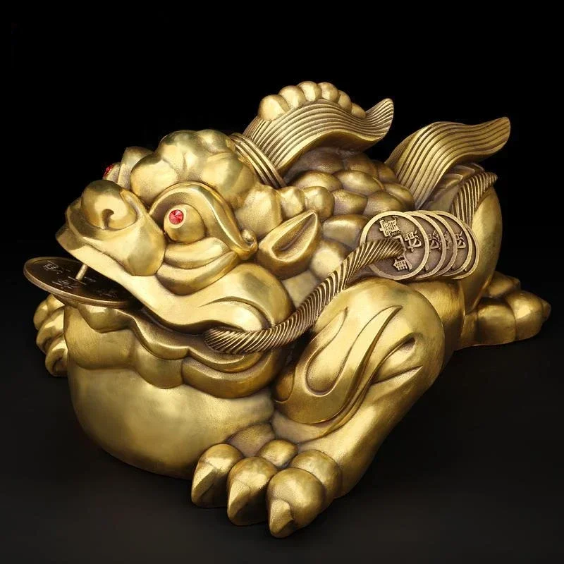 

Copper Gold Toad Ornaments Attract Wealth Unicorn Living Room Entrance Office Decor Store Opening Gift