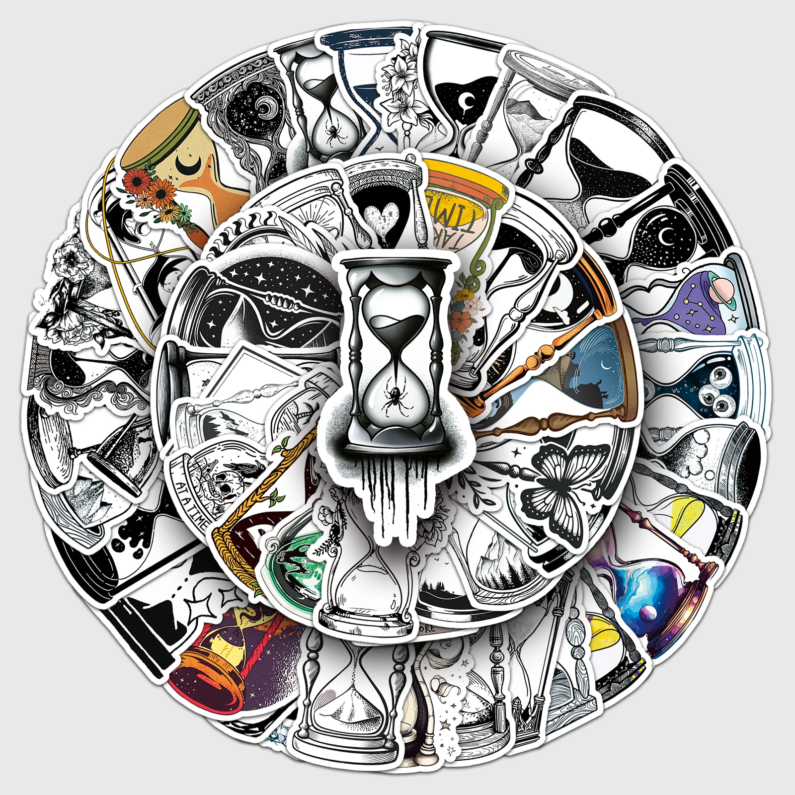 

50Pcs Hourglass series Cartoon Cute Waterproof Sticker Skateboarding Snowboard Retro Vinyl Sticker