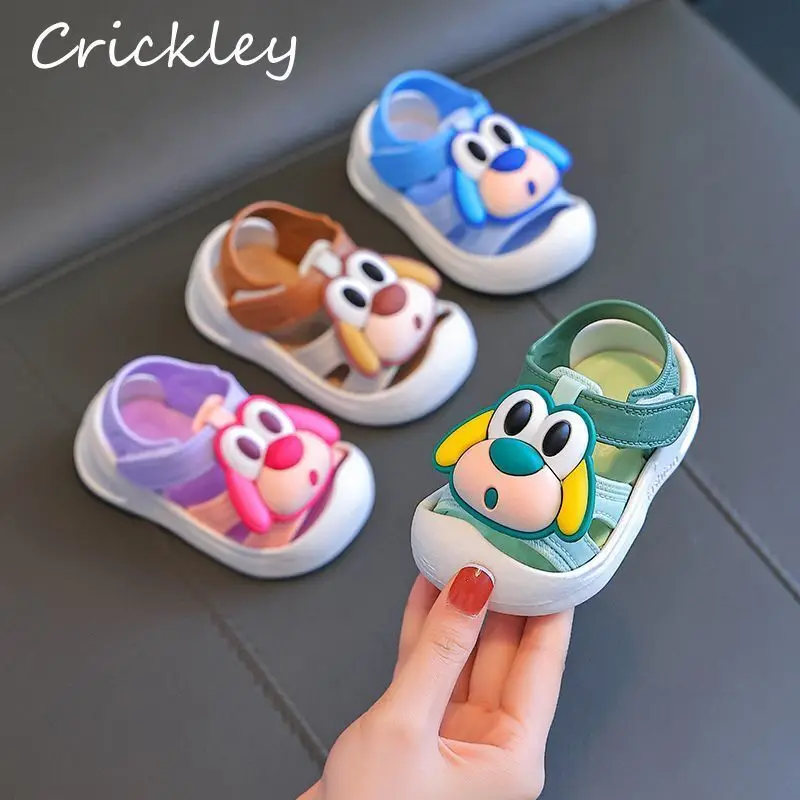 

Cartoon Dogs Baby Boys Girls Sandals Summer Cute PVC Waterproof Children Sandals Anti Slip Hook Loop Toddler Kids Beach Shoes