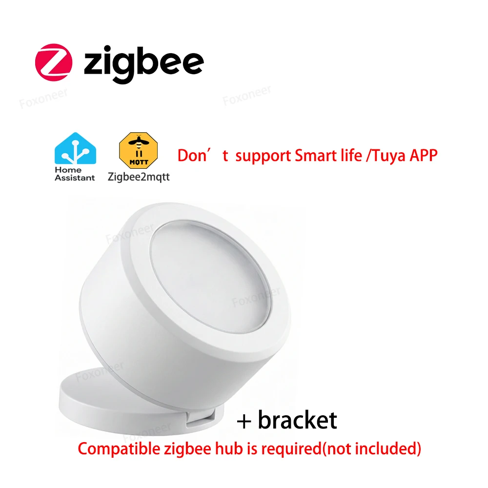 Tuya ZigBee Smart Lichtsensor, Helligkeits- und Beleuchtungsmelder, Batteriebetrieben, Unterstützt Home Assistant und Zigbee2mqtt