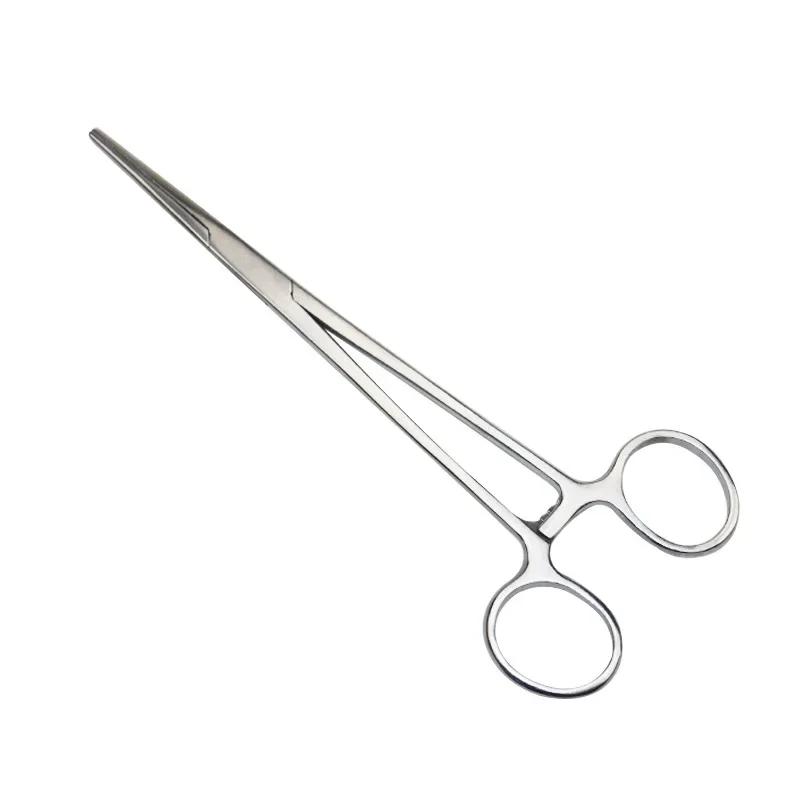 Curvo e reta alicate de aço inoxidável, Bent Nose Fishing Locking Cotovelo Scissors, Fórceps hemostático, Pet Hair, Toalha Clamp