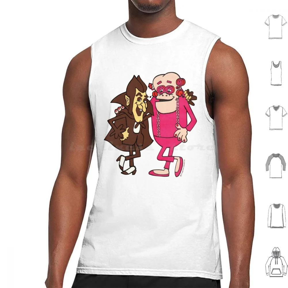 The Count And Frank Tank Tops Vest Sleeveless Fuggin Teez 1970S Seventies Count Chocula Frankenberry Cereal Breakfast Saturday