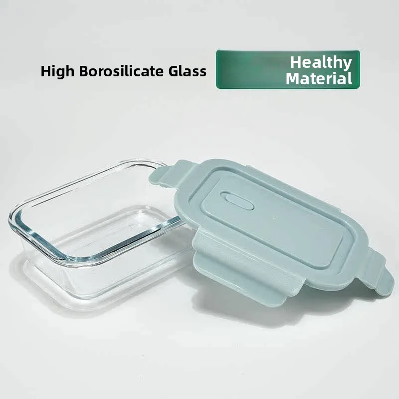 Food Grade Sealed Lunch Box Glass Preservation Container Microwave Oven Special Refrigerator Heating Glass Rice Box Stainless...
