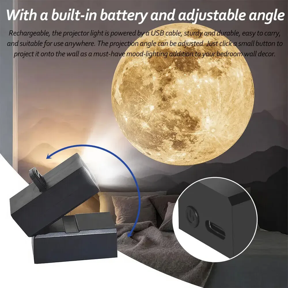 USB Small Night Light  Planet  Projector Atmosphere Lamp Background Projection Decoration Light  Best Birthday Gift D lamp Jesus