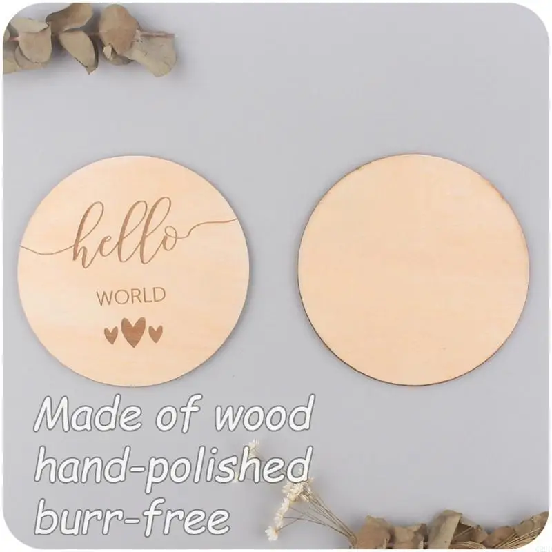 Q22d 12 PCS/مجموعة بطاقات Baby Wooden Cards Memorial Memorial Netors شهرية التسجيل الشهري بطاقات الذكرى السنوية