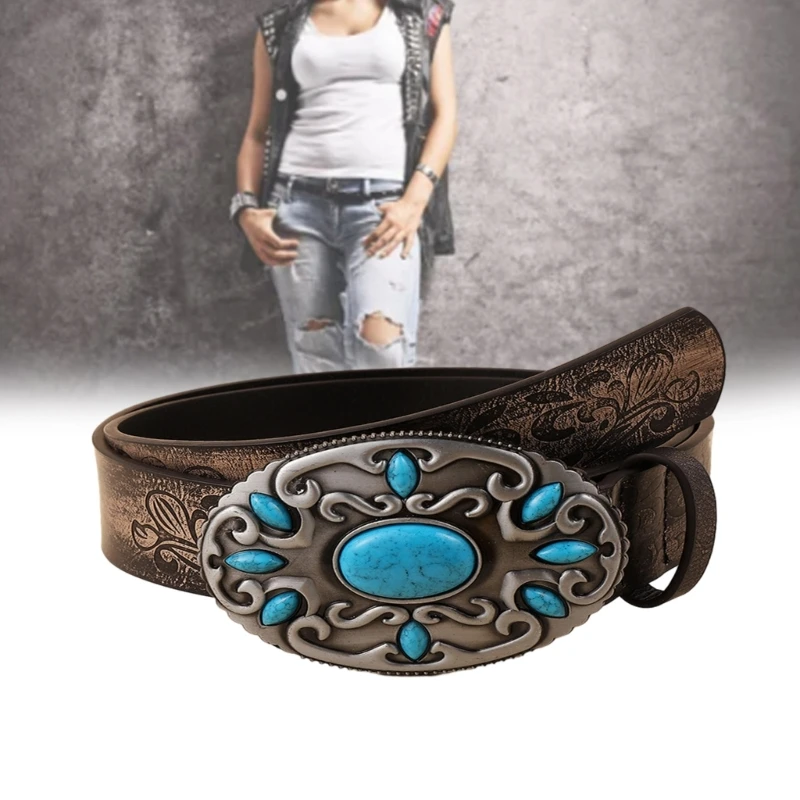 European and American Belt Women Engraved Belts Western Belts