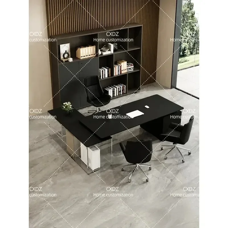 Modern Slate Executive Desk Simple Luxury Office Table with Chair Combination for Manager Supervisor High End Design