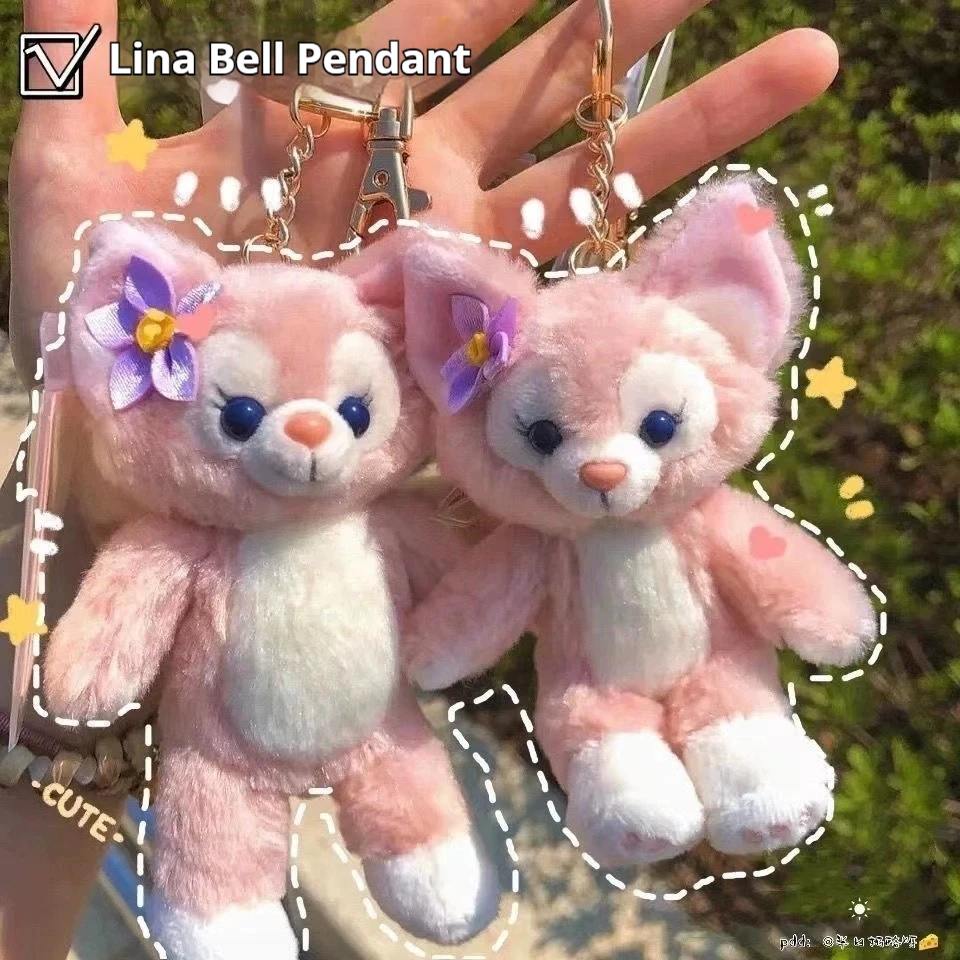 Disney Kawaii Linabell Fox Doll Pendant Cartoon Doll Keychain Duffy Friend Gift School Bag Accessories Creative Toys Girl Kids