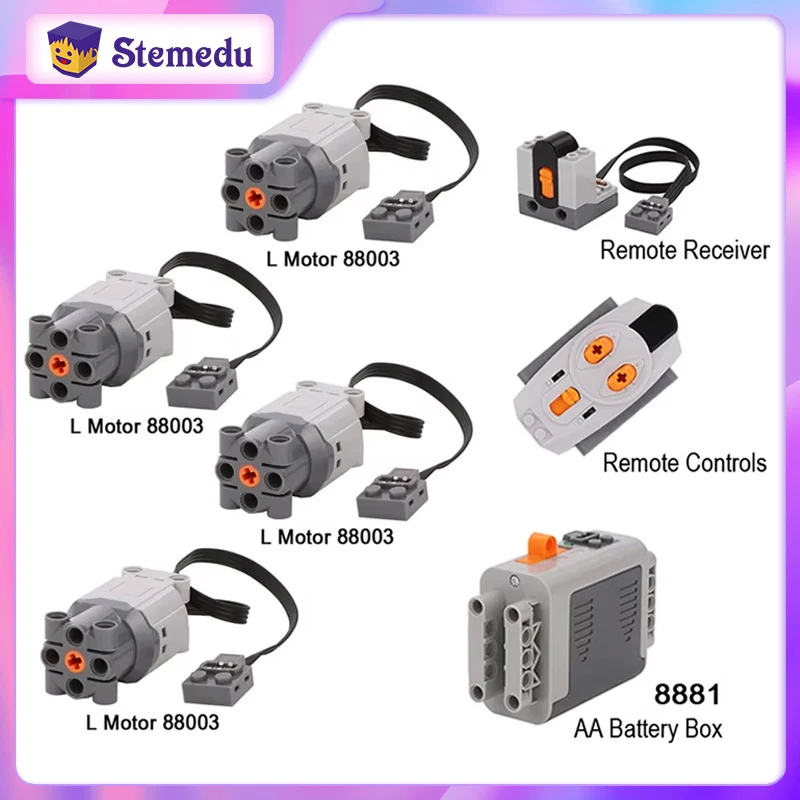 

Новая функция питания, высокотехнологичные детали для кирпичей L, набор пульта дистанционного управления двигателем, технология MOC, PF, строительные блоки для DIY, собранные игрушки