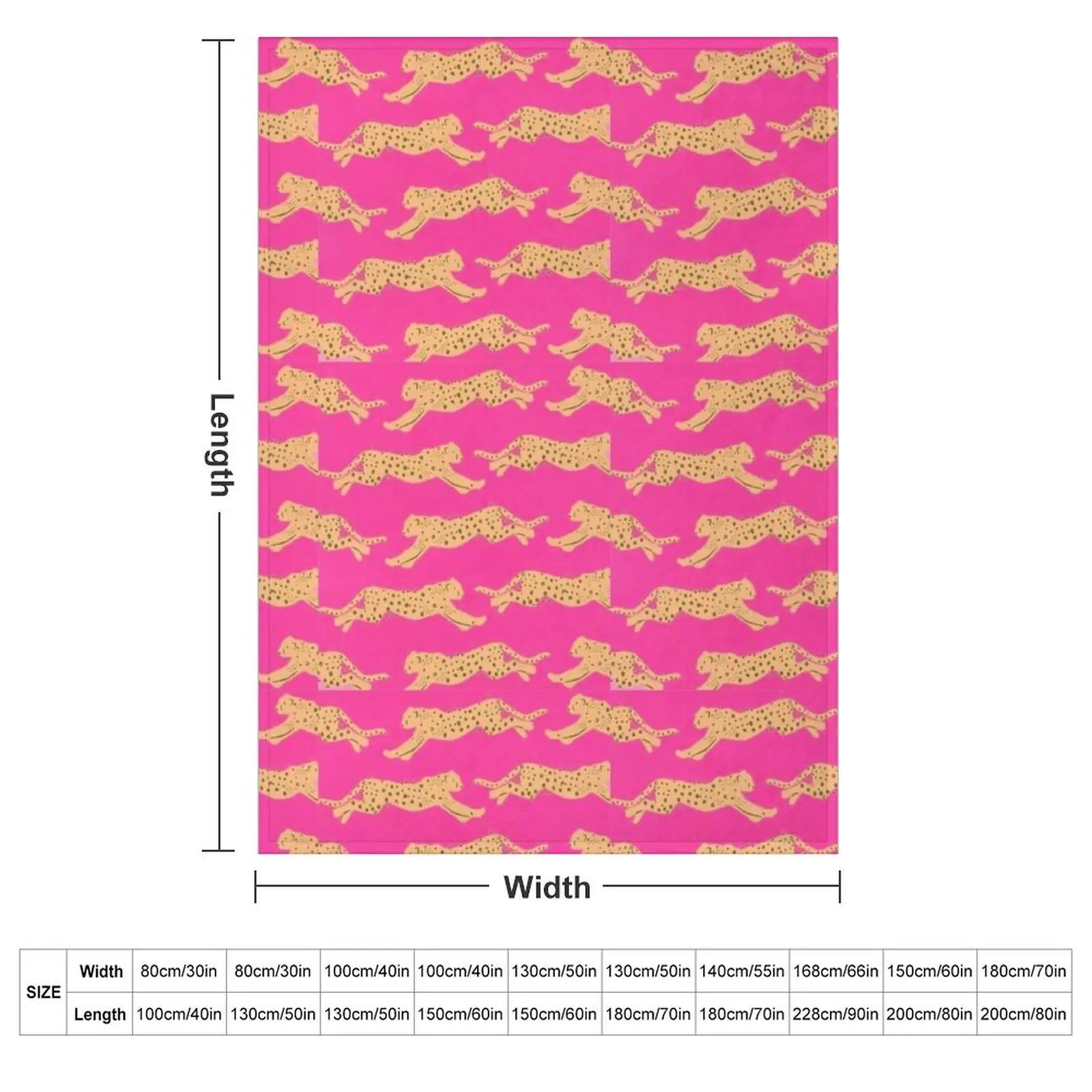 Pink Running Cheetahs Throw Blanket wednesday Moving Winter beds Baby Tourist Cute Blankets
