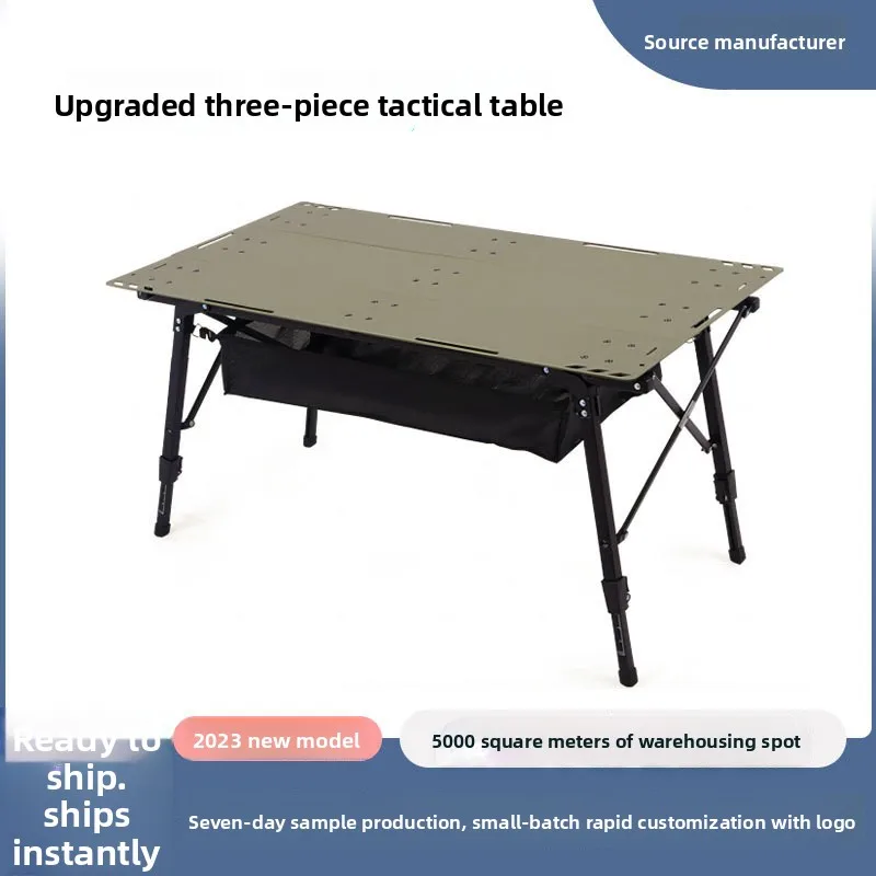 

Набор для пикника из 3 предметов: складной тактический стол и стулья из алюминиевого сплава, 3-секционный складной портативный обеденный стол для улицы