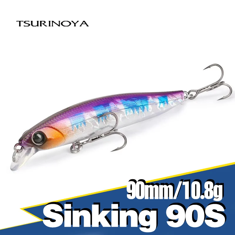 TSURINOYA 90S Langsam Sinkender Minnow 90mm 10,8g DW103 Flachwasser-Angelköder Kurze Lippe Jerkbait Künstliche Fischköder