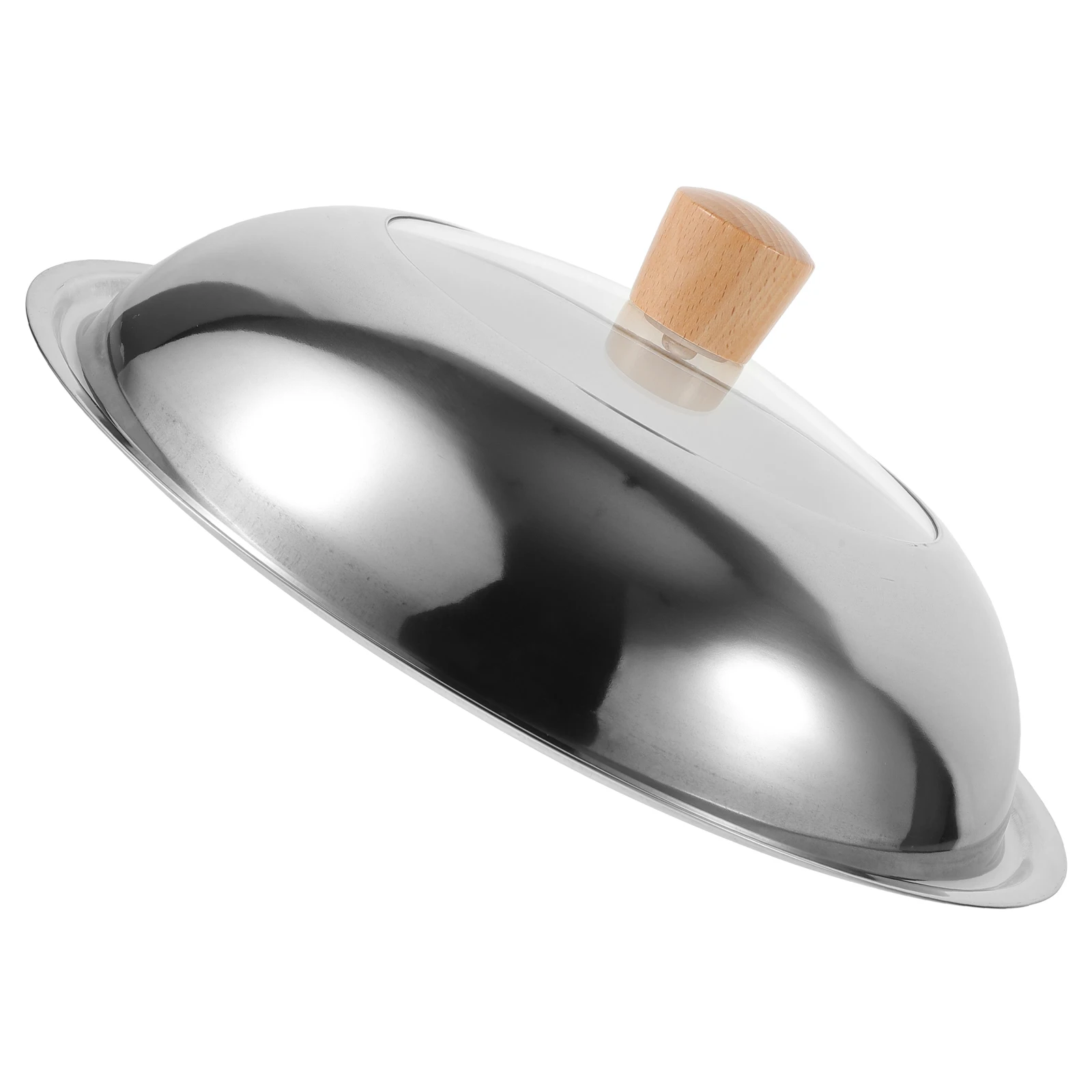

30cm Tempered Glass Lid Stainless Steel Pan Cover Handle Multi-Functional Cooking Soup Stir-Frying Household Pots Frying Pans