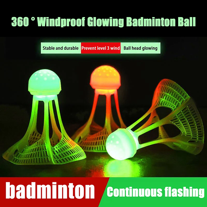 Nylon Outdoor Windproof Badminton Luminous Badminton Accessories Fluorescent Shuttlecocks Super Resistant LED Badminton Ball