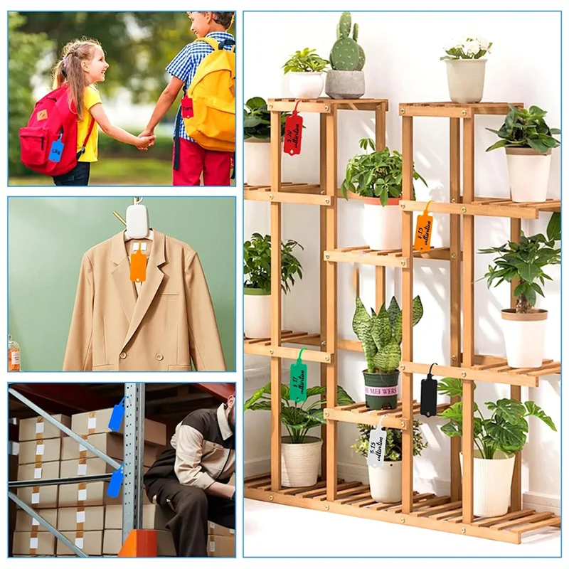 A76F-200PCS Etichette di spedizione in plastica, 1,46X2,48 pollici, etichette appese con cinturino di tenuta, etichette per fascette per cavi di spedizione