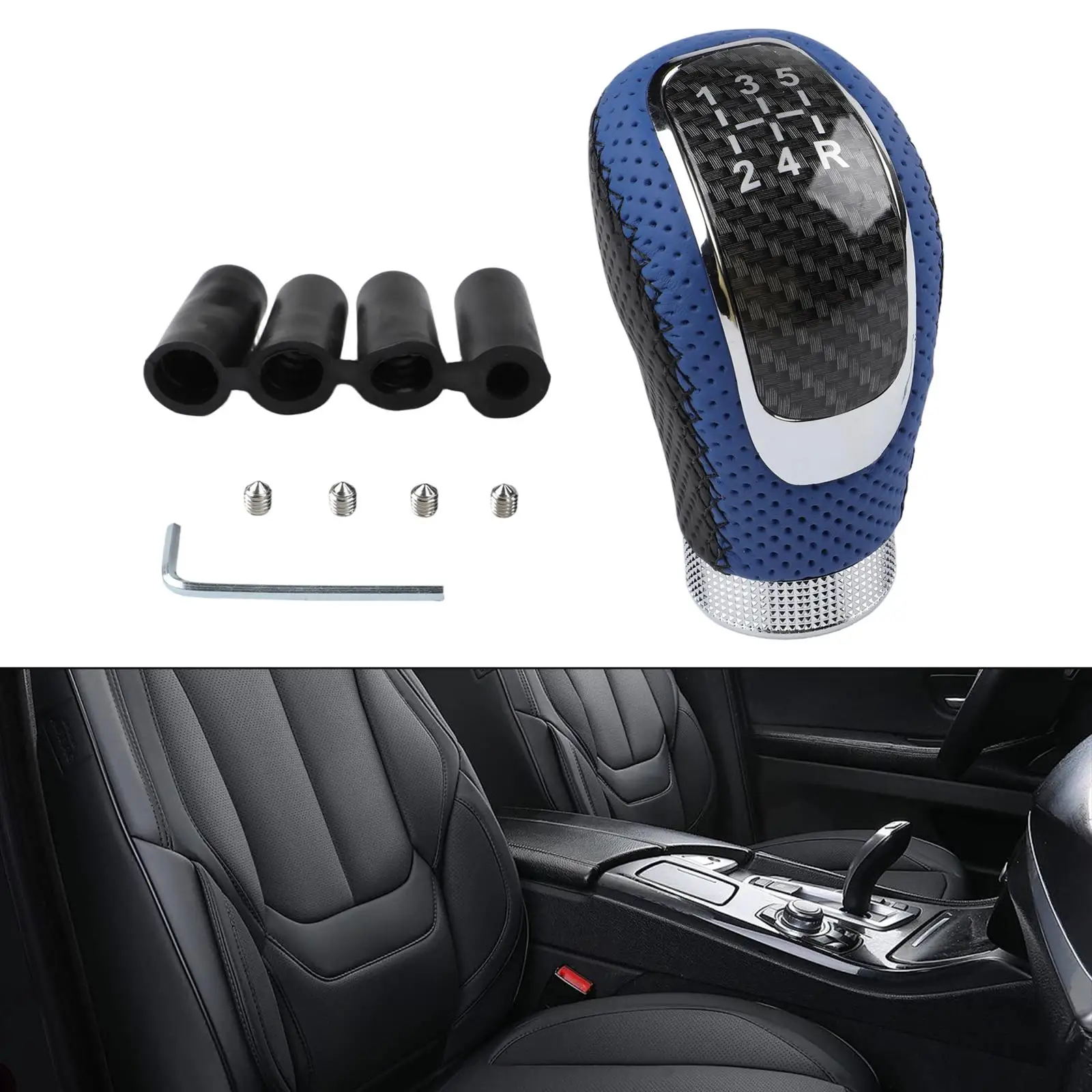 Car Shift Knob 5 Speed Shift Knob 5 Speed Manual Lever Knob Multi-size Adapter Multi-size Adapters For Versatile Fit