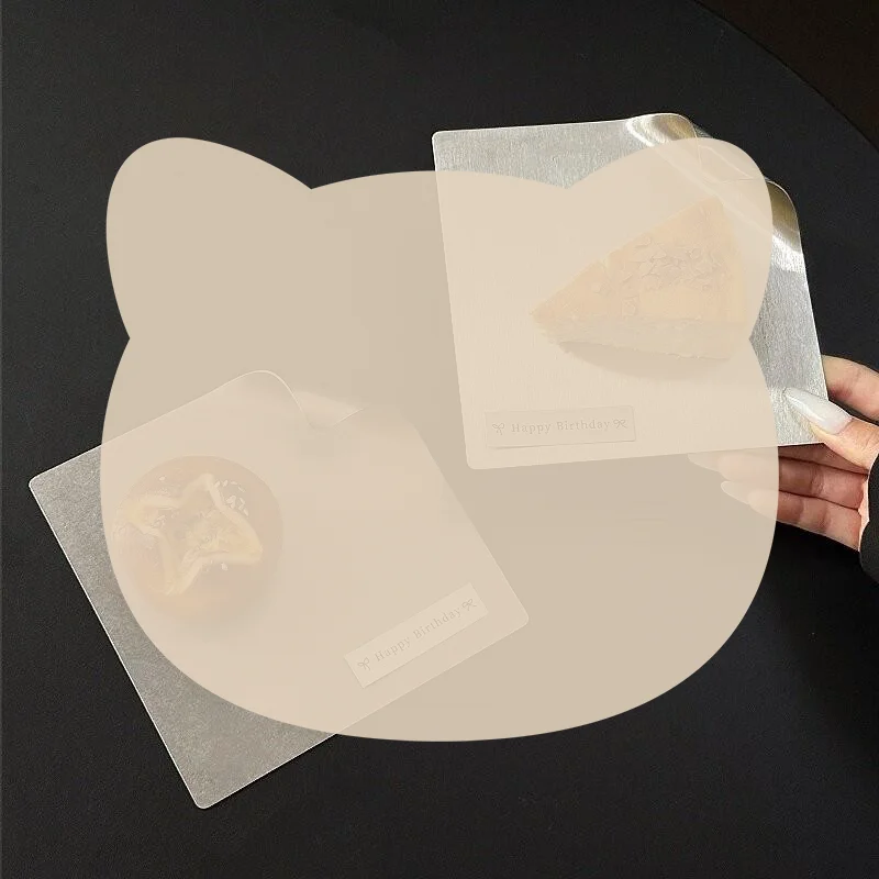 Food Grade Stainless Steel Dessert Serving Trays Curved Handle Non Slip for Bakery Cafe Home DIY Baking Display