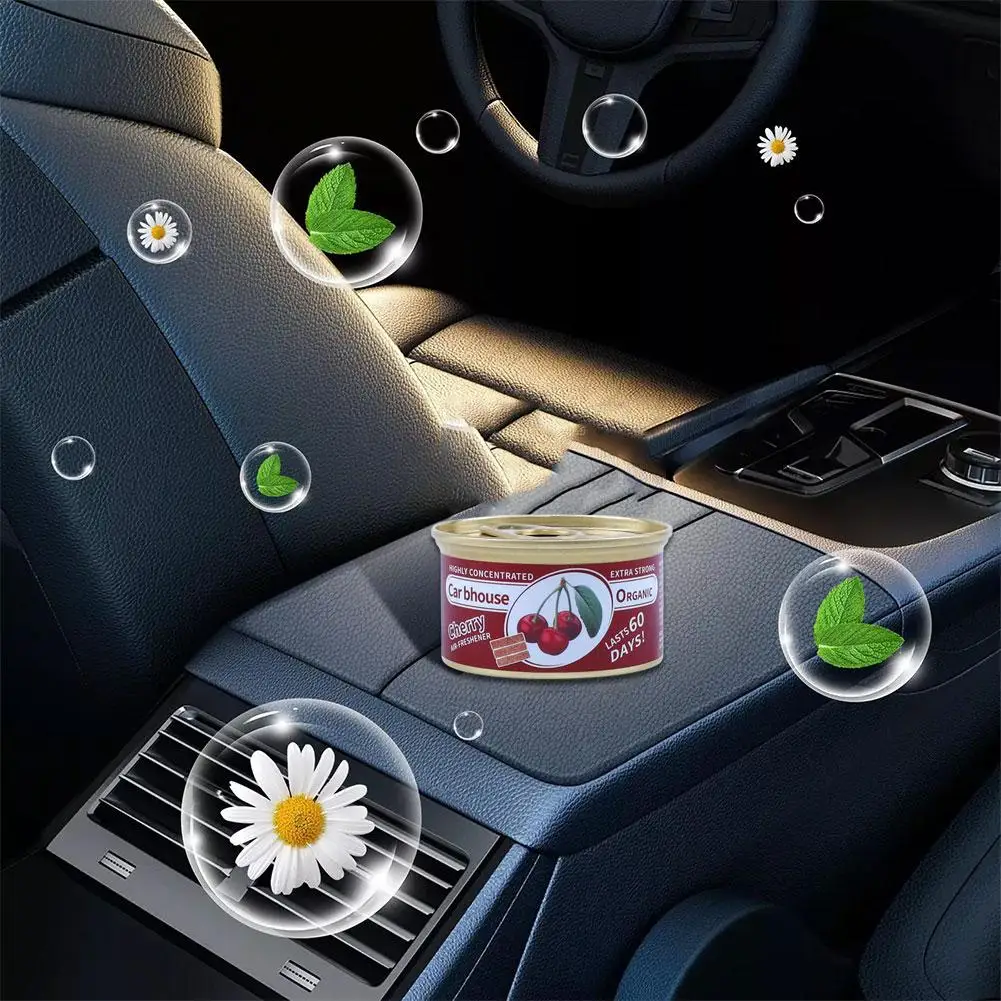 Wooden Blocks Canned Food Car Aromatherapy Deodorizing Fiber Air Freshener Coconut Coffee Lavender Flavor Car Solid Fragrance