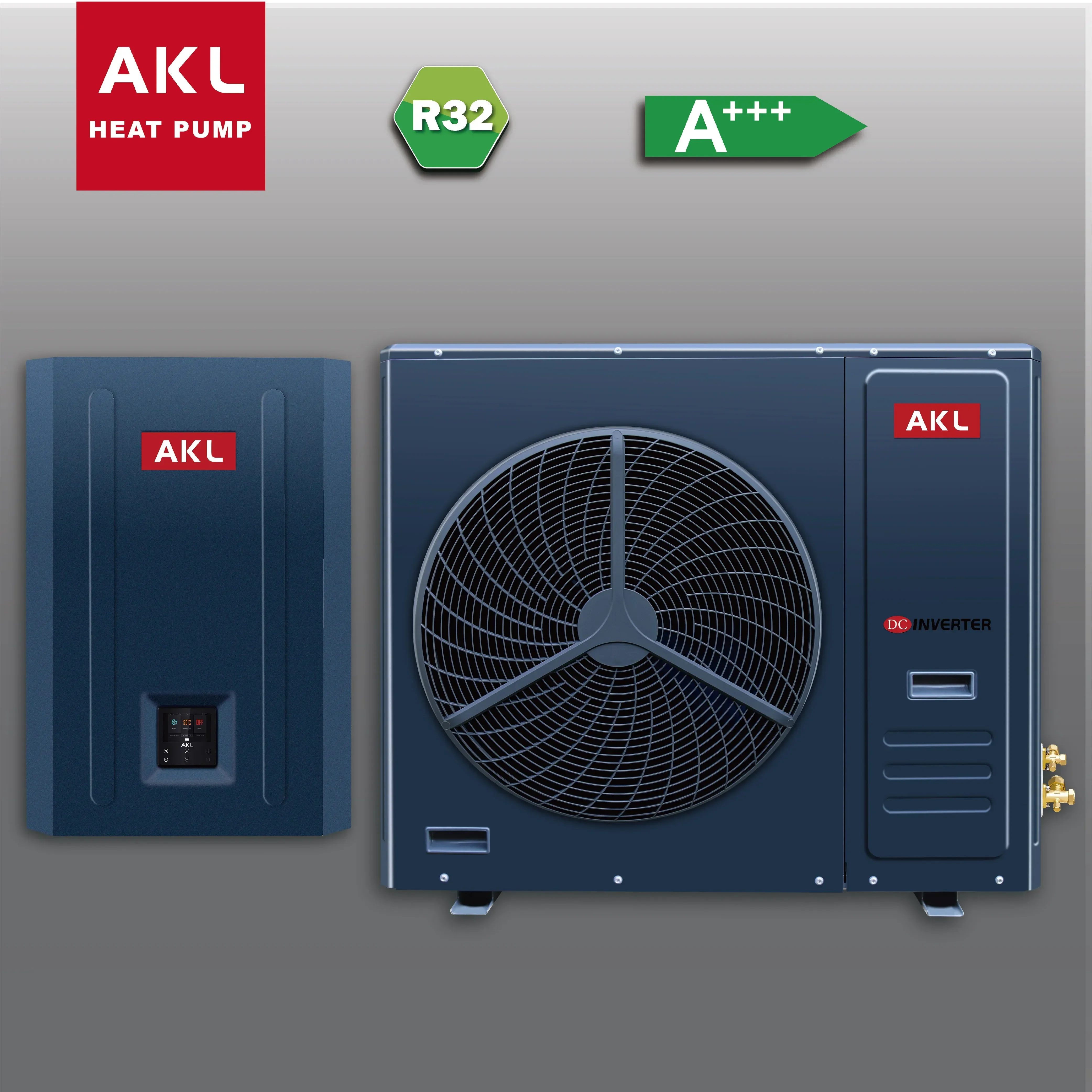 

AKL Full DC Variable Frequency Heat Pump R32 with WIFI Control Split 8kw 10kw 15kw 18kw Heat Pump