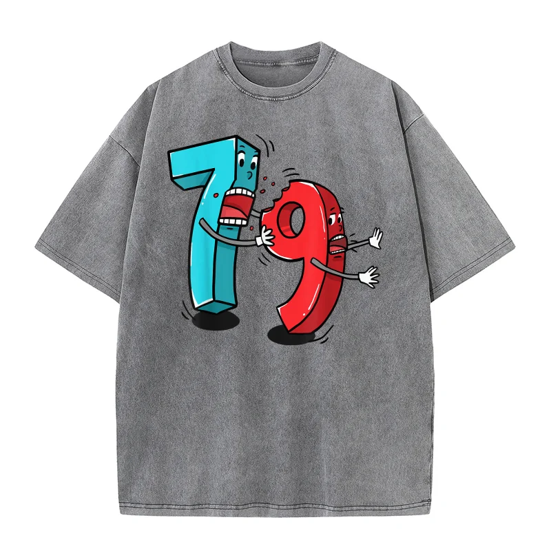 7 أكل (8) 9 مضحك الرياضيات القطن تي شيرت الرجال تي شيرت قصير الأكمام الذكور الملابس موضة المتضخم الفن الجرافيك الملابس المطبوعة