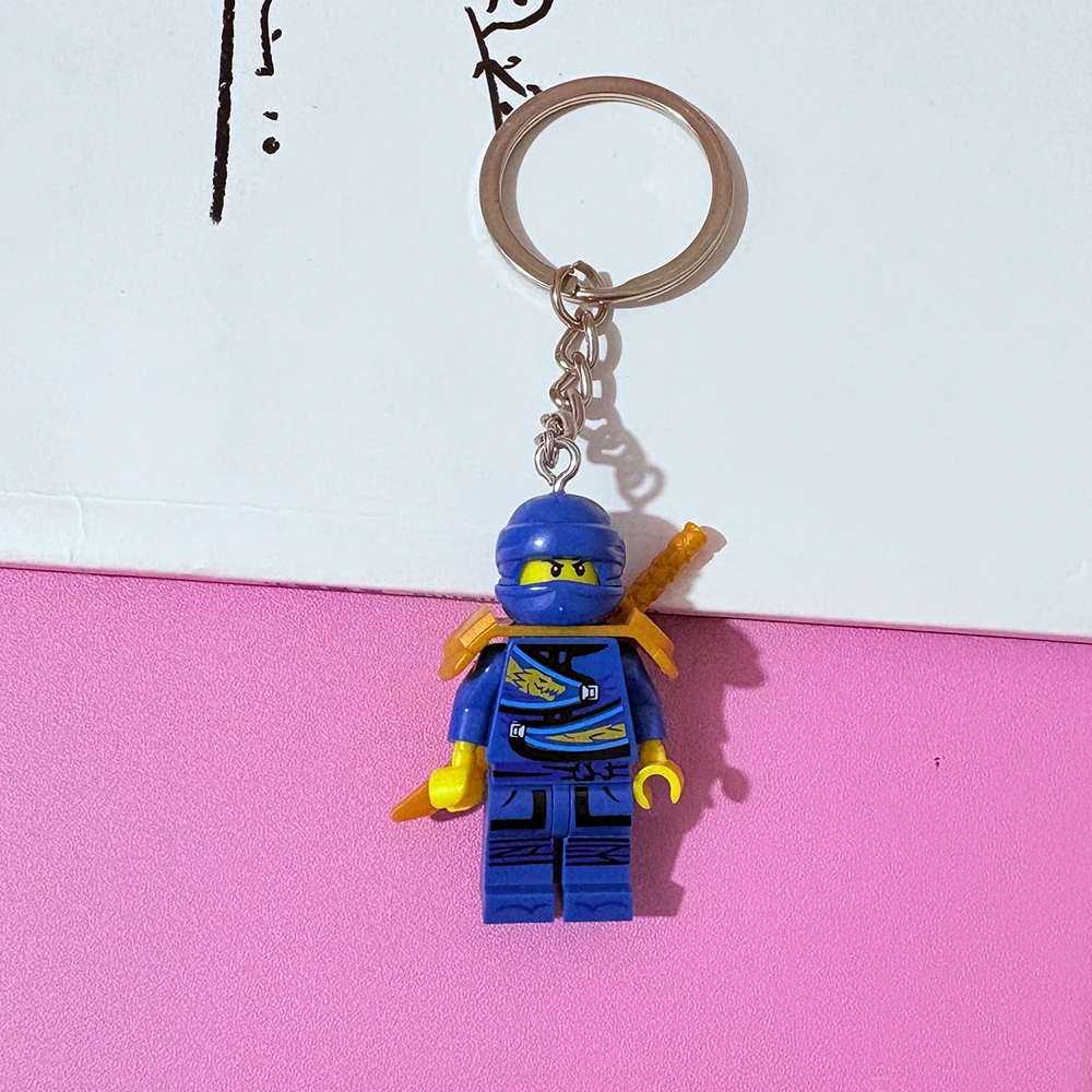 Anime Mini-Figur Ninja Bausteine Schlüsselanhänger Cartoon-Charakter Lloyd Garmadon Kai Jay Schlüsselring Rucksack-Anhänger Geburtstagsgeschenk
