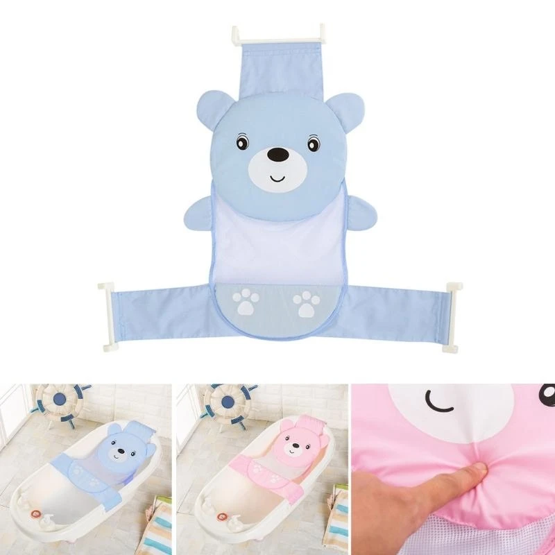 

J15U Secure Baby Bath Mat Bathtub Net Pocket with Three Designing , Adjustable and Convenient Newborns Shower Cushion
