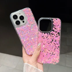Pink Love Sequin Paillette Phone Case For iPhone 16 15 14 12 11 13 Pro Max XR X XS 7 8 Plus Girls Cover